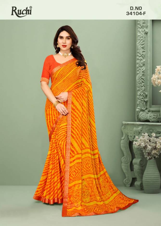 Simayaa Lehriya 104 By Ruchi Daily Wear Printed Chiffon sarees Wholesale Price in Surat